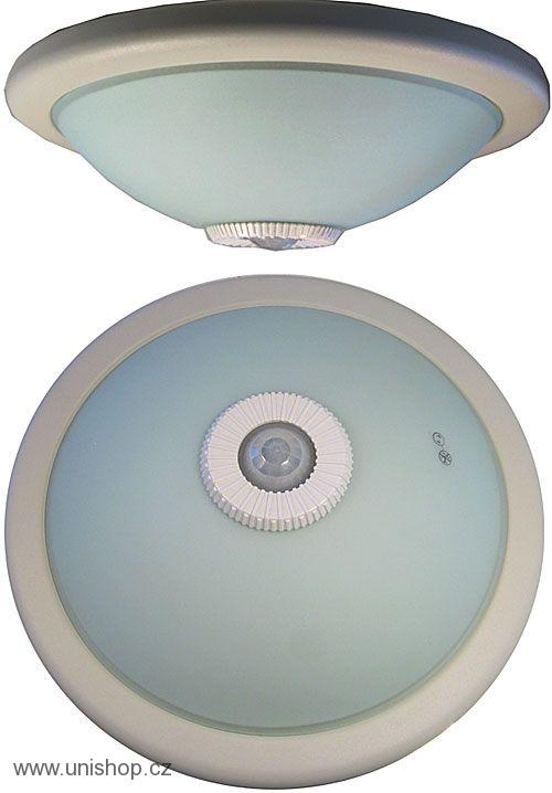 Stropní světlo-disk s PIR čidlem bílé 230V/2x25W