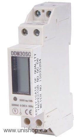 Elektroměr DDM30SC 1 fázový na DIN lištu