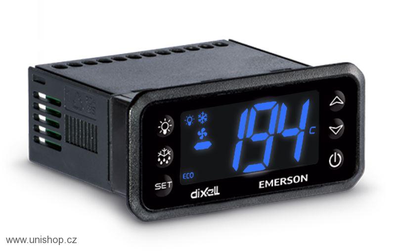 Panelový termostat Dixell XR20CH 5R0C1 s napájením 230V, 20A relé a modrým displ