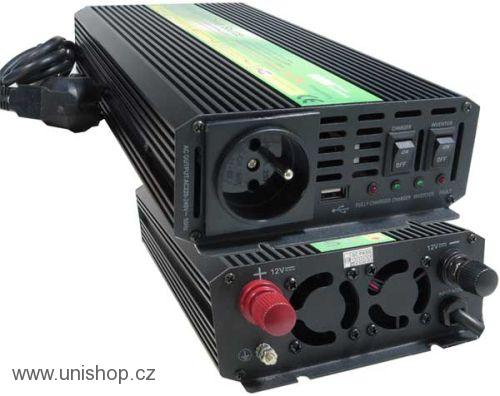 Měnič 12V/230V + UPS 600W, modif.sinusovka,CARSPA