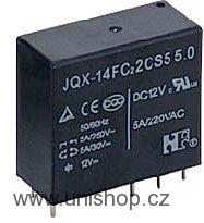 Relé JQX-14F(1C) 12V, kontakt 250VAC/5A