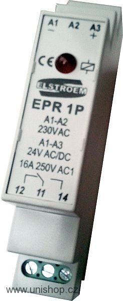Pomocné relé s přepínacím kontaktem na DIN; cívka 230V/24 V~ kontakt 16A (309)