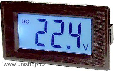 Panelový voltmetr LCD MP 99,9V 70x40x40mm,napájení 8-12V