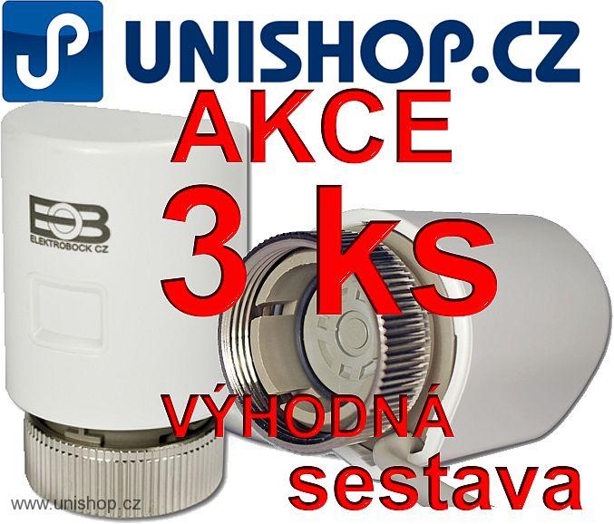 AKCE 3 ks SEH30.23 - Termoelektrický pohon bez proudu zavřeno NC radiátorová hla
